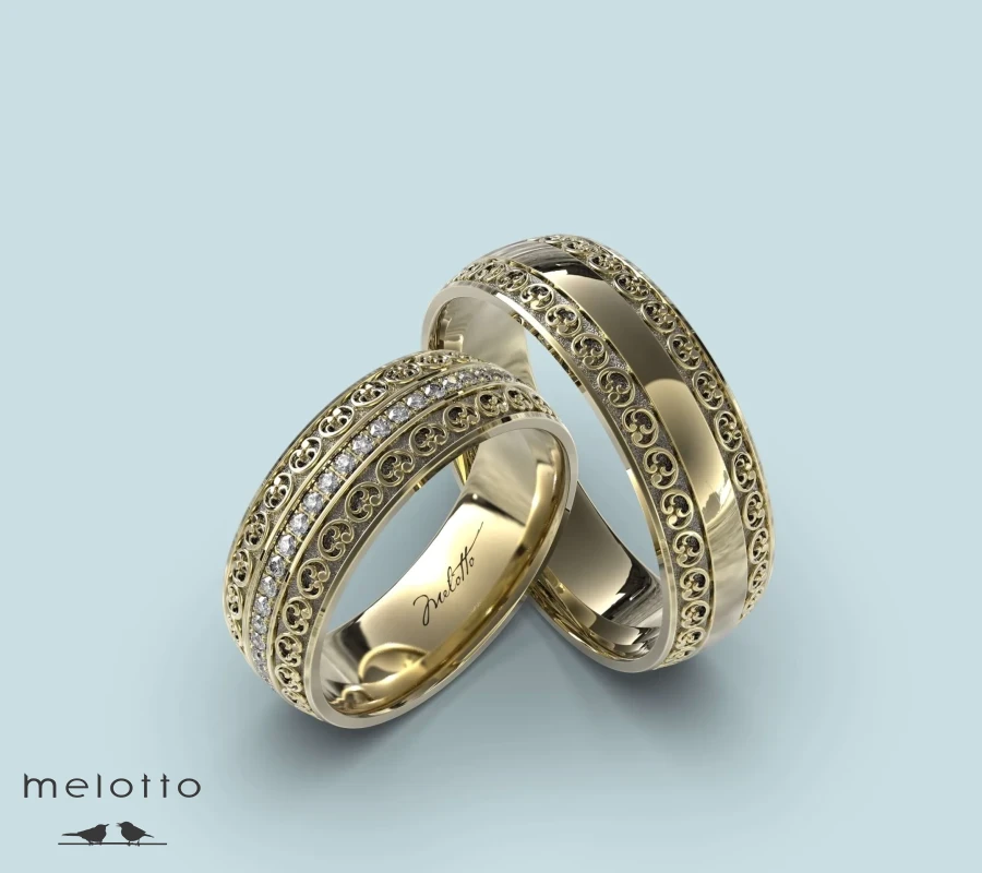 Обручальная винтажная пара колец