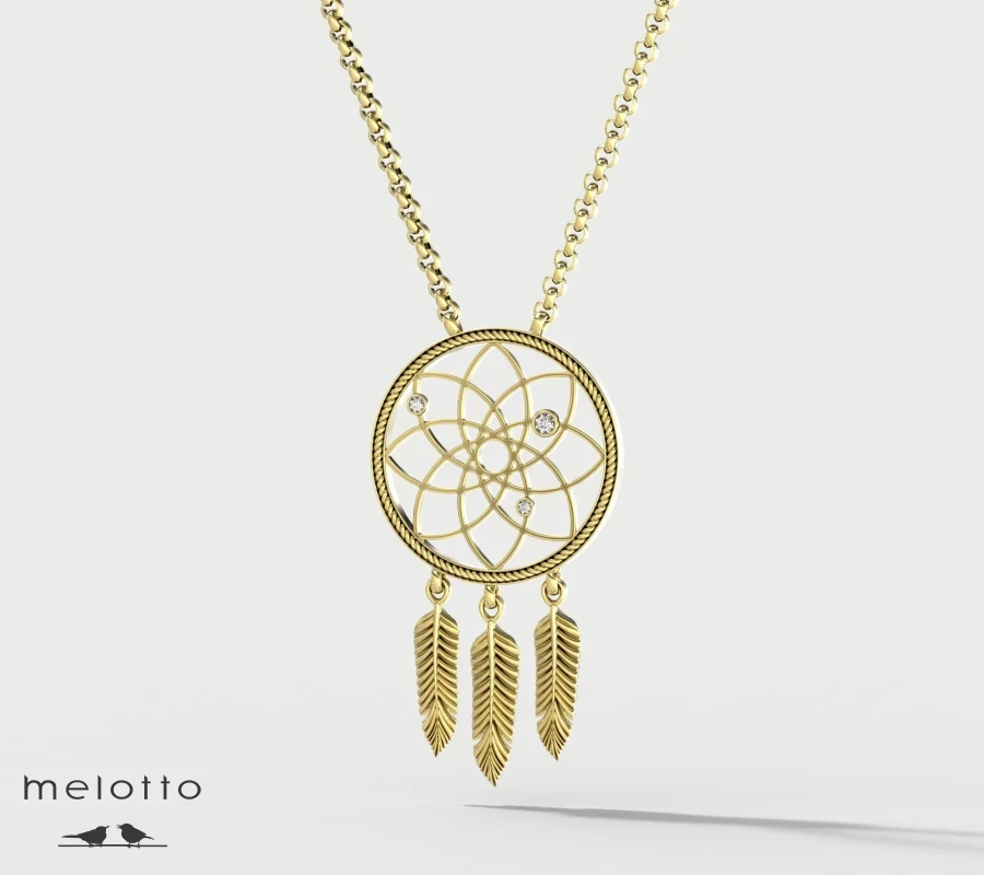 Золотое колье «Ловец снов»