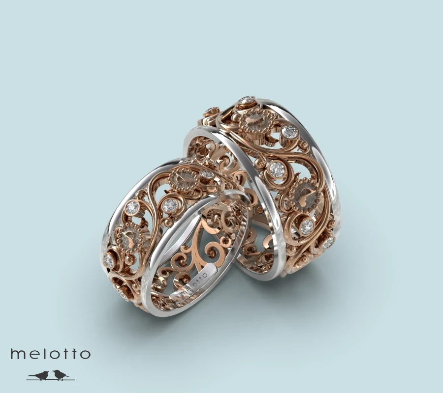 Винтажные обручальные кольца с вензелями