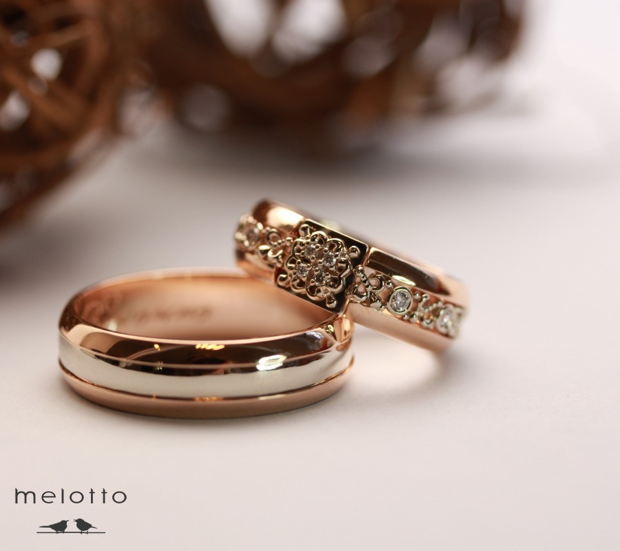 Винтажные обручальные кольца «Flower»