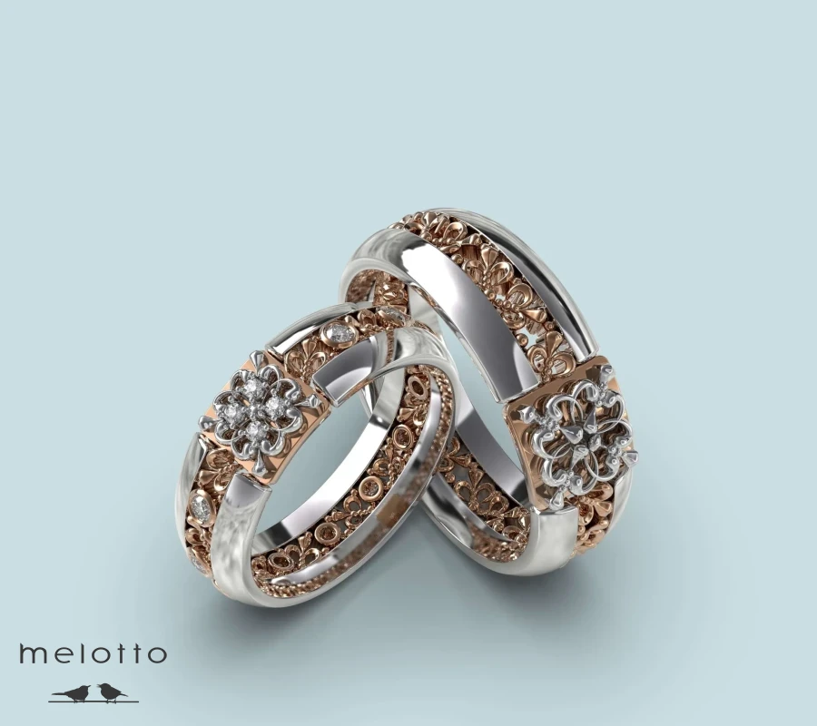 Винтажные обручальные кольца «Flower»