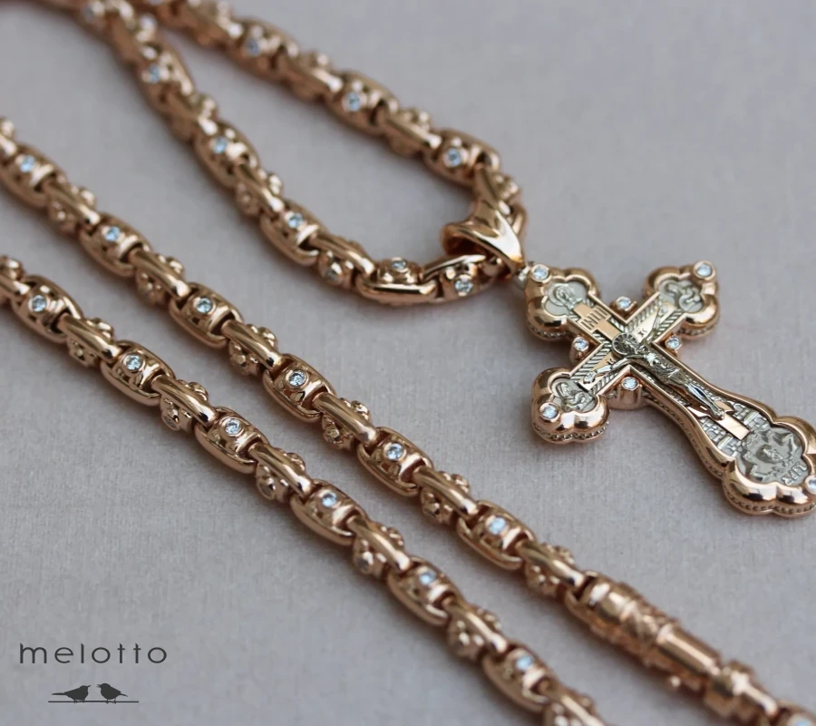 Цепь из желтого золота с бриллиантами «Маэстро»