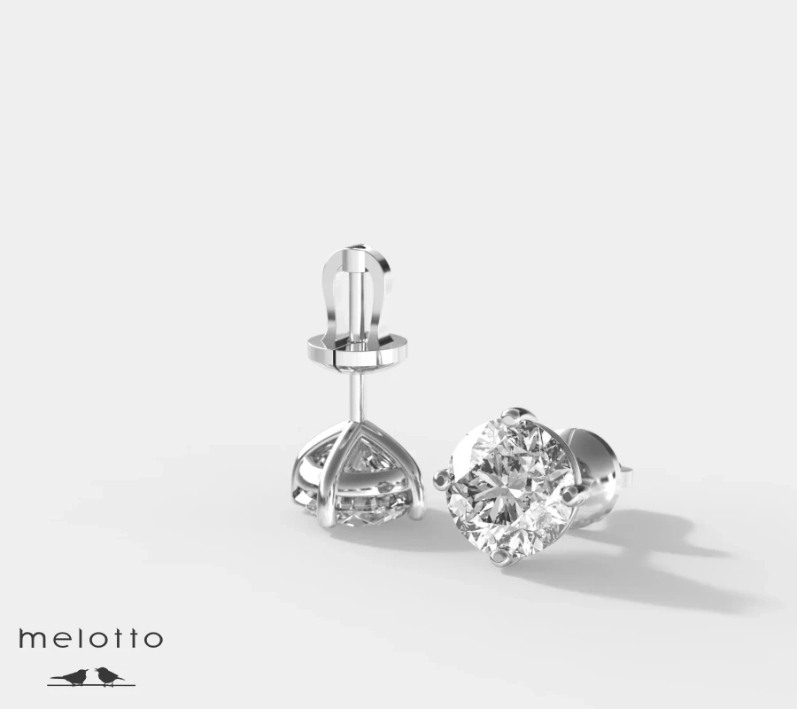 Серьги-гвоздики с одним бриллиантом