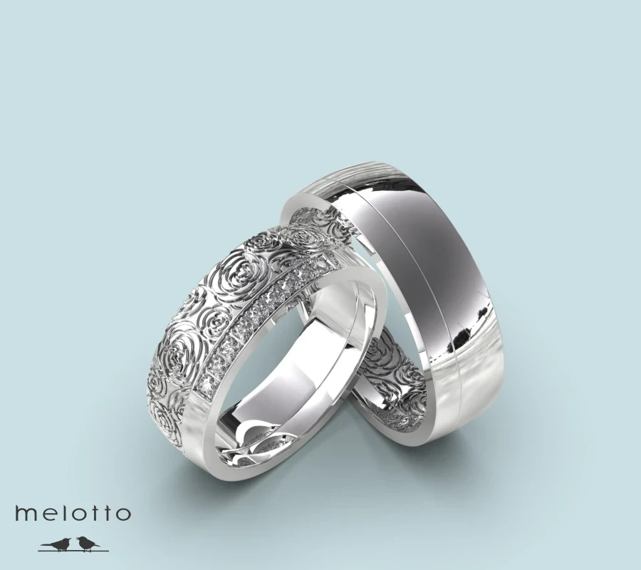 Обручальные кольца из белого золота на заказ