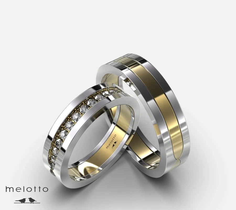 Обручальные комбинированные кольца