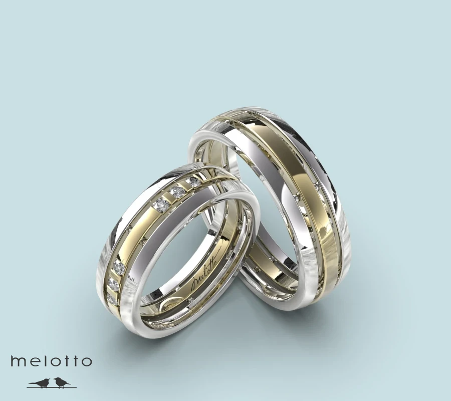 Обручальная пара колец «Пасьянс»