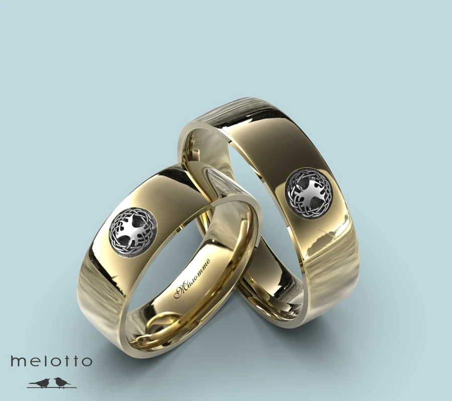 Обручальная пара колец «Дерево Жизни»