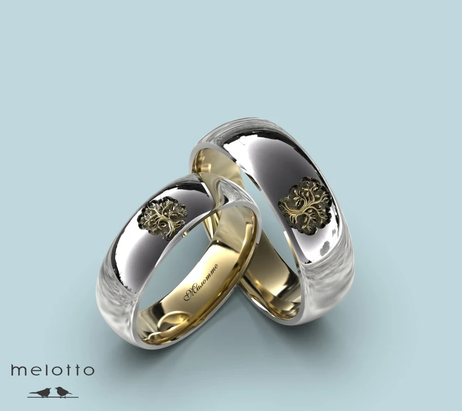 Обручальная пара колец Древо Жизни