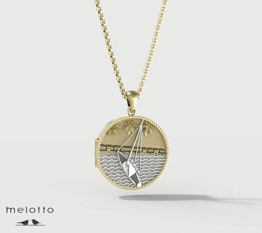 Морской медальон под два фото