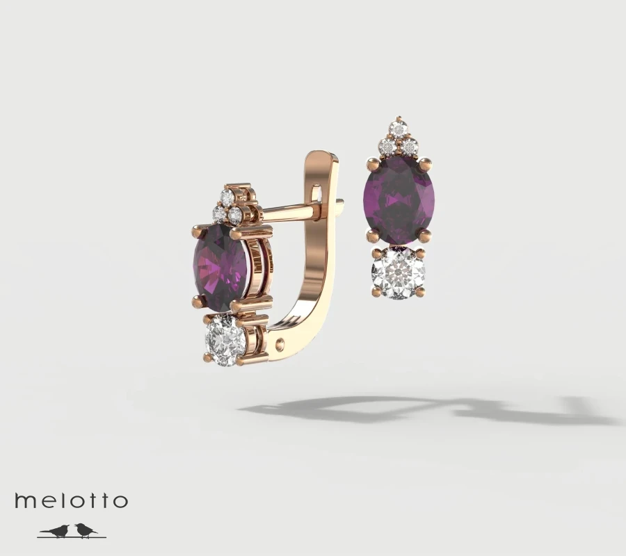 Золотые сережки изготовленные с камнями клиента