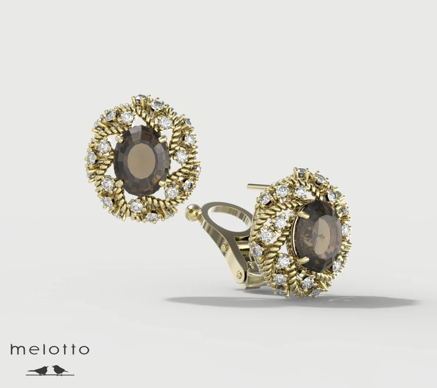 Дизайнерские серьги Melotto с топазом