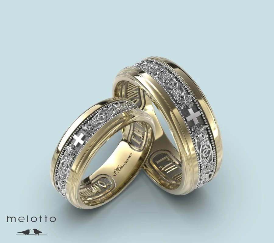 Охранные обручальные кольца с молитвой