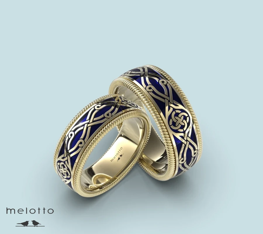 Славянские кольца с горячей эмалью