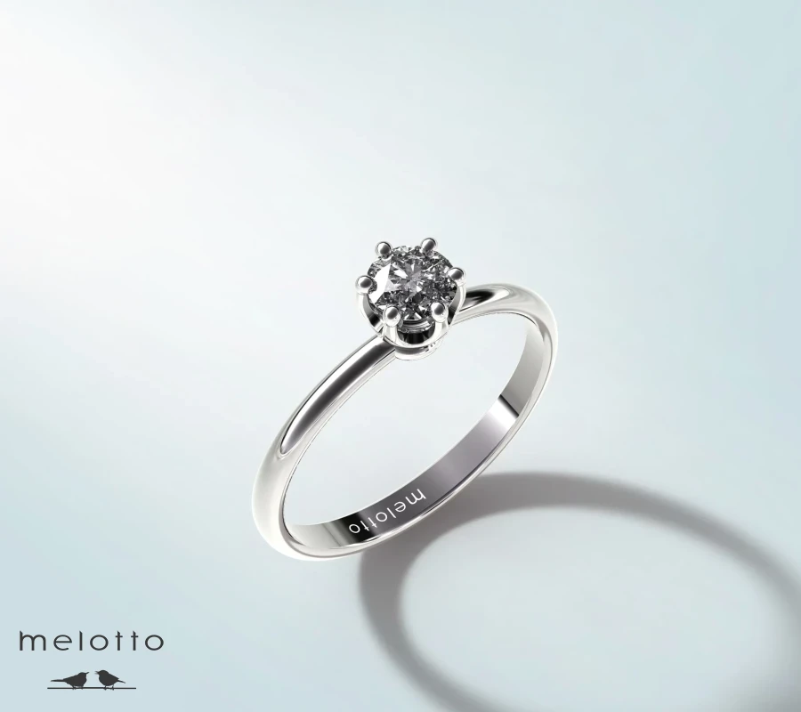 Красивое помолвочное кольцо с одним бриллиантом