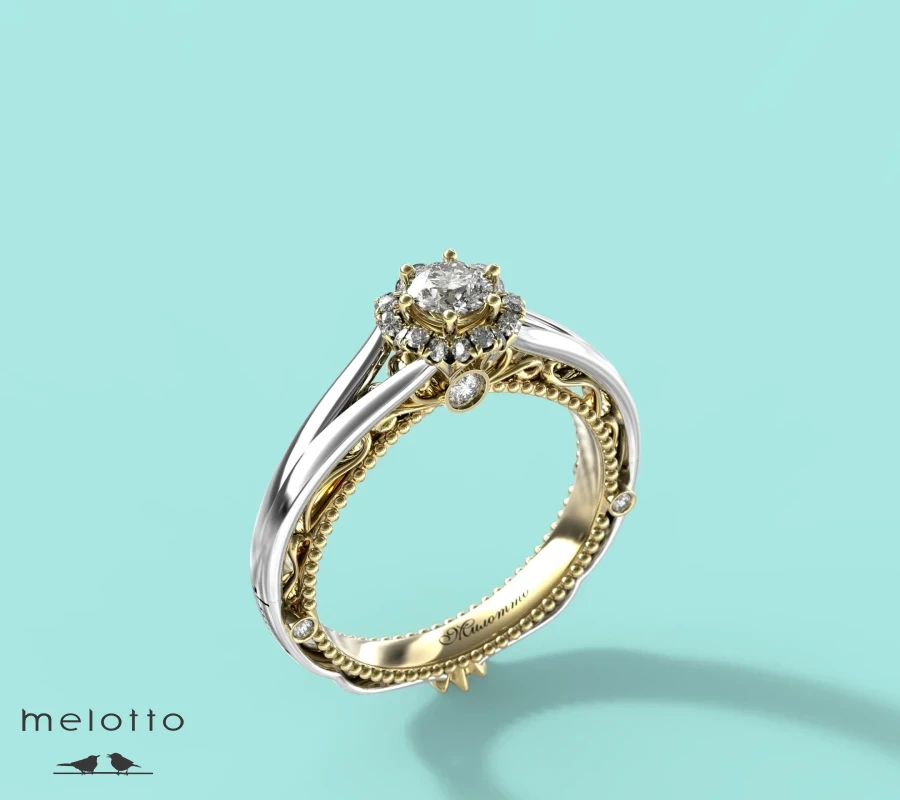 Двухцветное помолвочное кольцо с бриллиантами Джоли