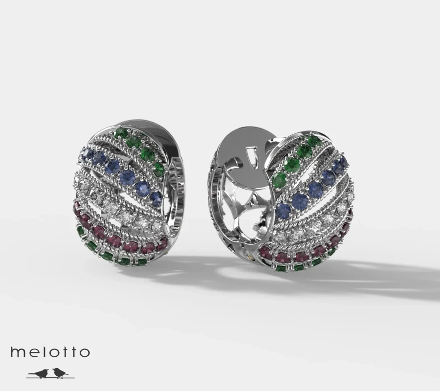 Серебряные серьги с нано-фианитами