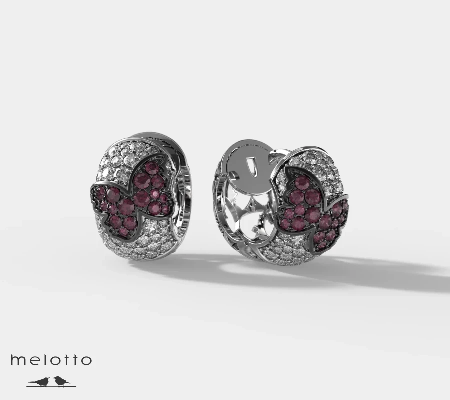 Серебряные серьги КОНГО с бабочками