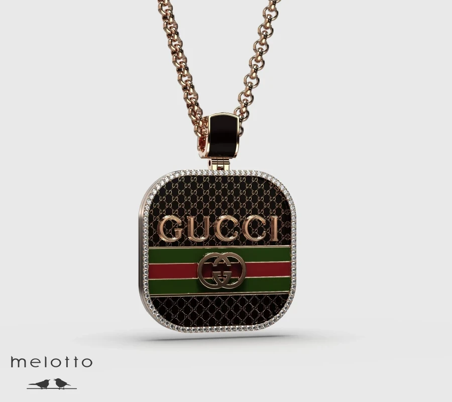 Bling кулон Gucci из золота с бриллиантами