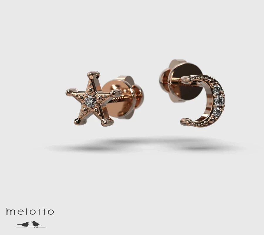 Детские золотые сережки