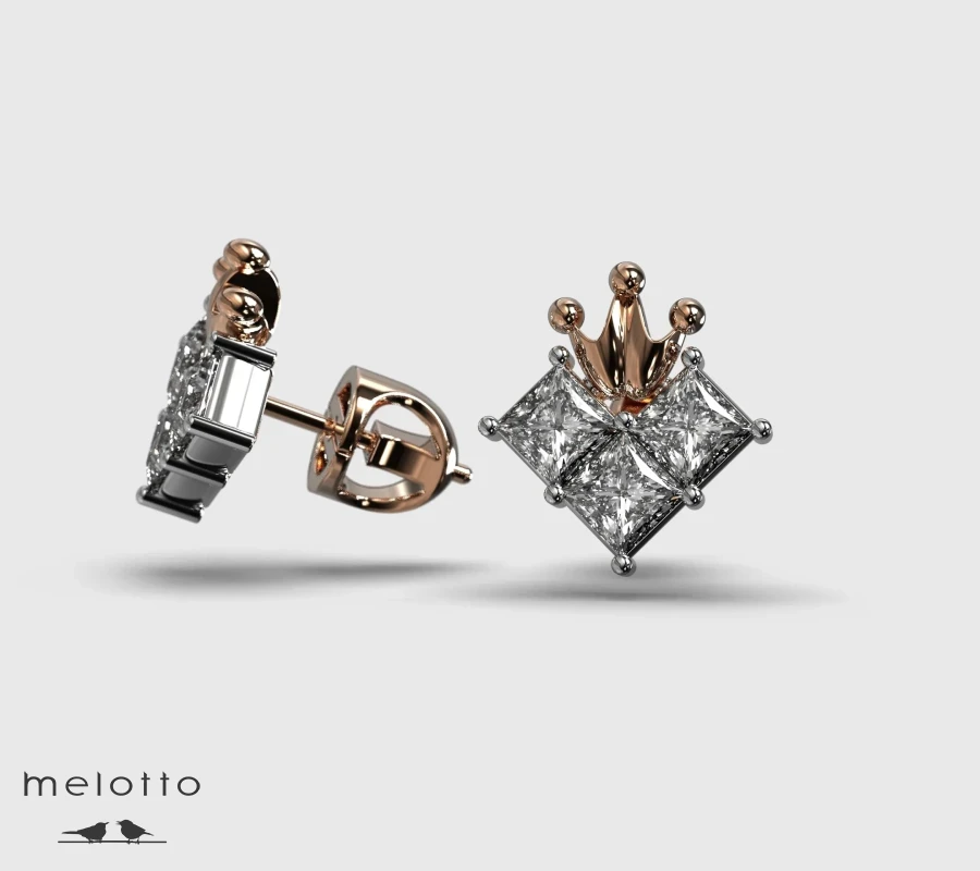 Детские золотые сережки Принцесса