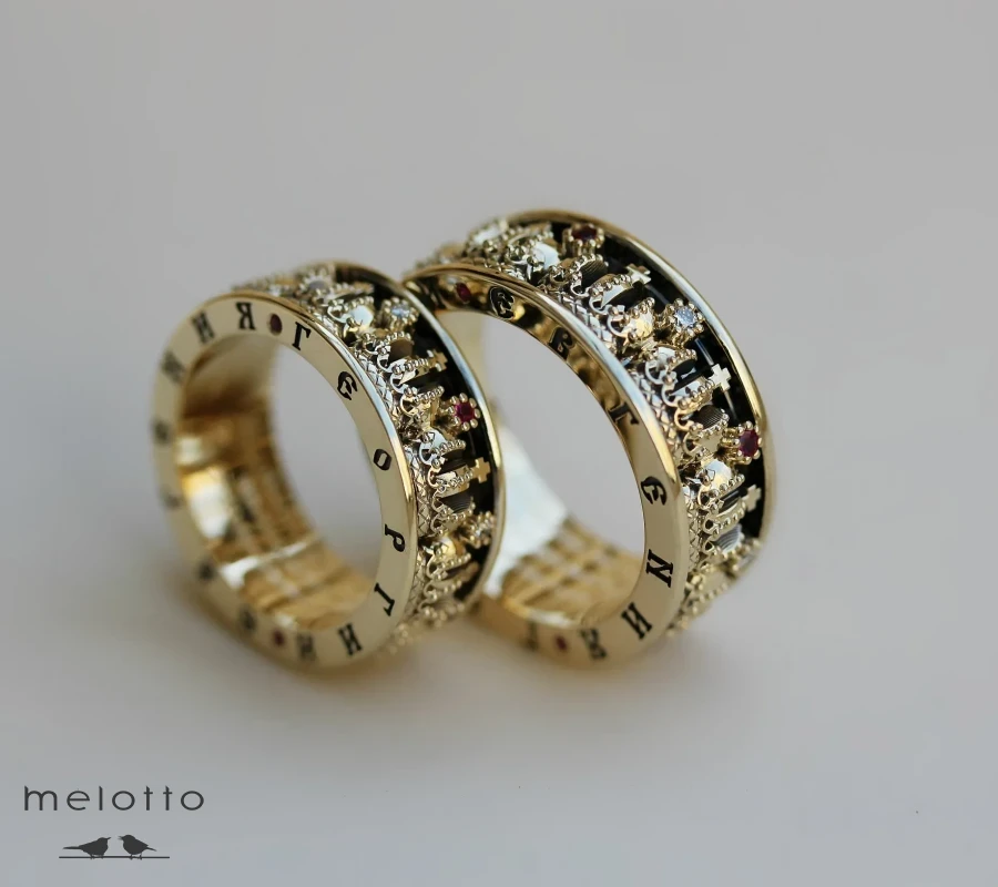 Брендовые обручальные с коронами