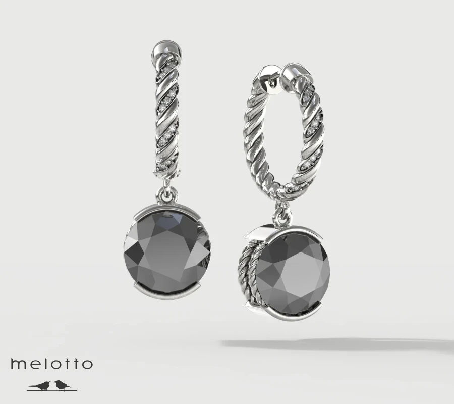 Серьги с муассанитами