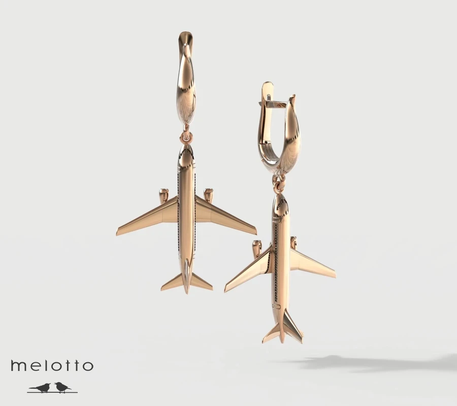 Серьги с самолетами