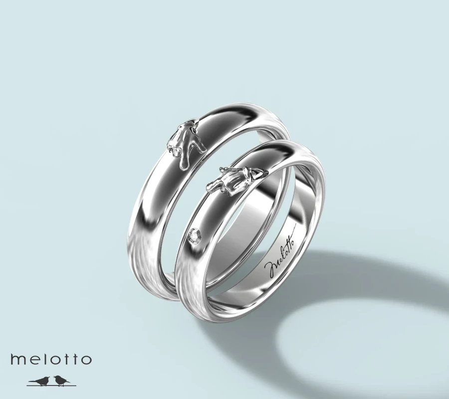 Обручальная пара колец Руки и Сердце