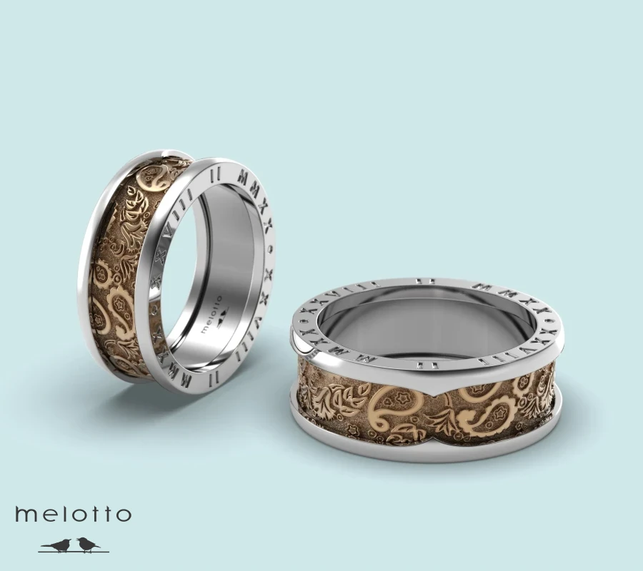 Многоцветные обручальные кольца Print