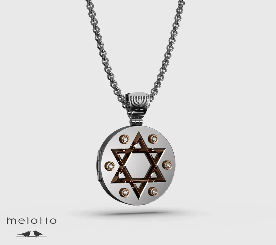 Звезда Давида кулон для двух фото