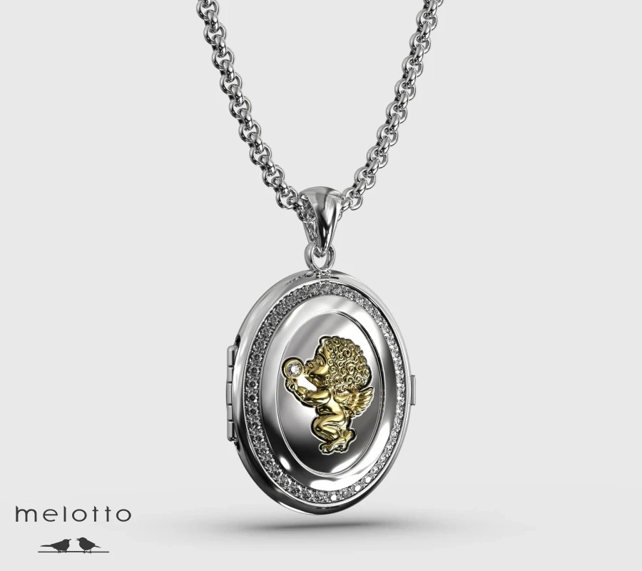 Кулон с фото Крылья Ангела