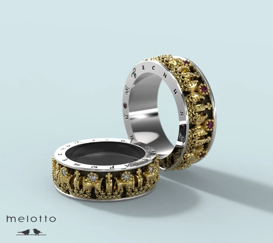 Европейские обручальные с коронами