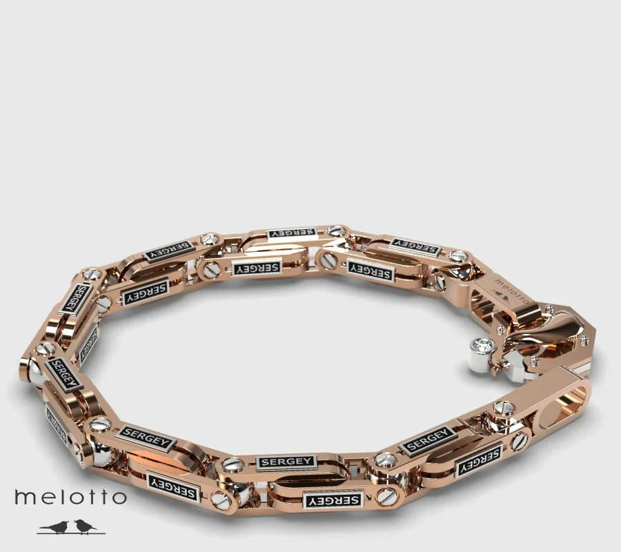 Именной мужской браслет из золота 585 пробы