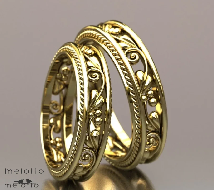 Фирменные обручальные кольца Узор 2021