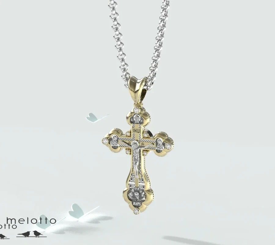 Золотой нательный мужской крест