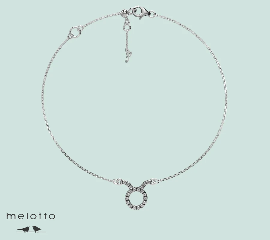 Колье женское с знаком зодиака телец и бриллиантами