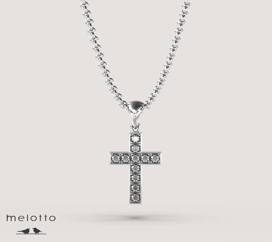 Малый крестик с бриллиантами