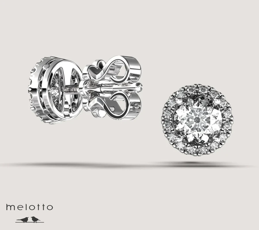 Золотые пусеты с бриллиантами 0.5 карат