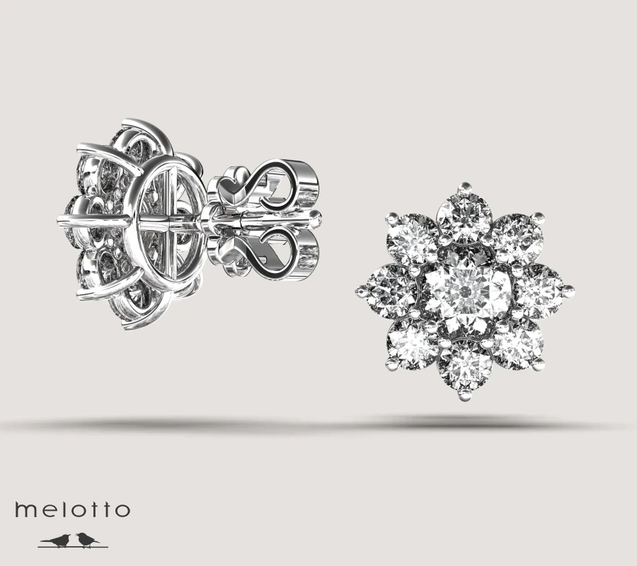 Золотые пусеты с бриллиантами 2.5 карат