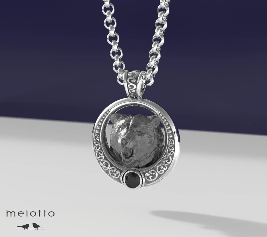 Мужской кулон Медведь