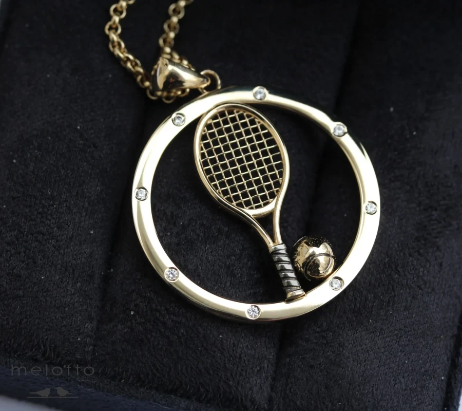 Кулон из золота Теннисная ракетка