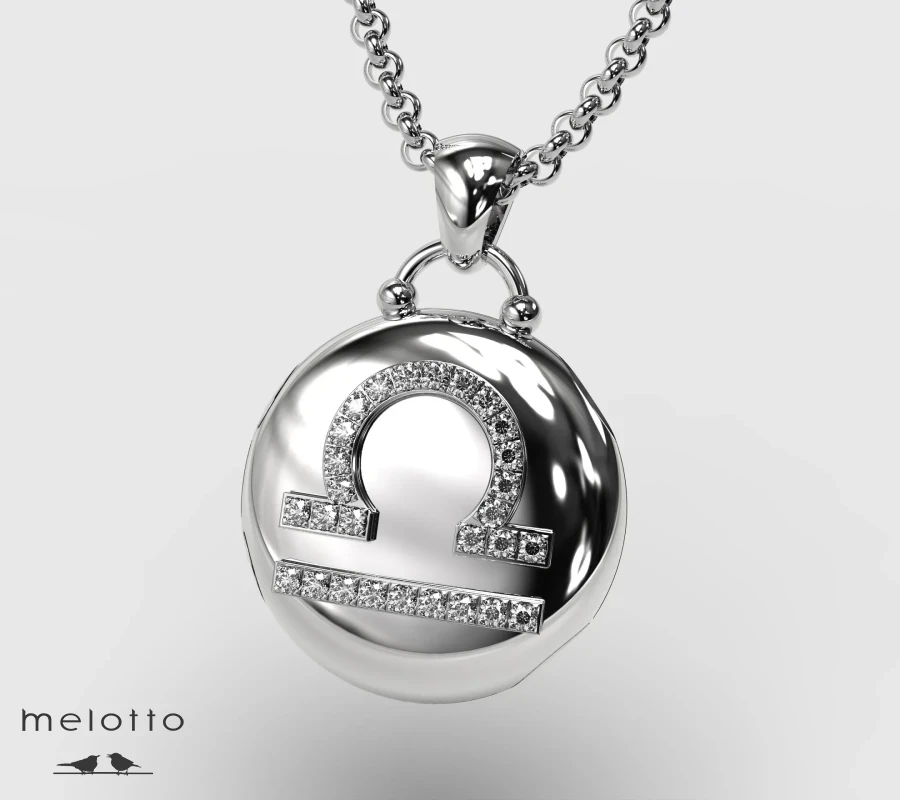 Золотой кулон с фото и знаком зодиака