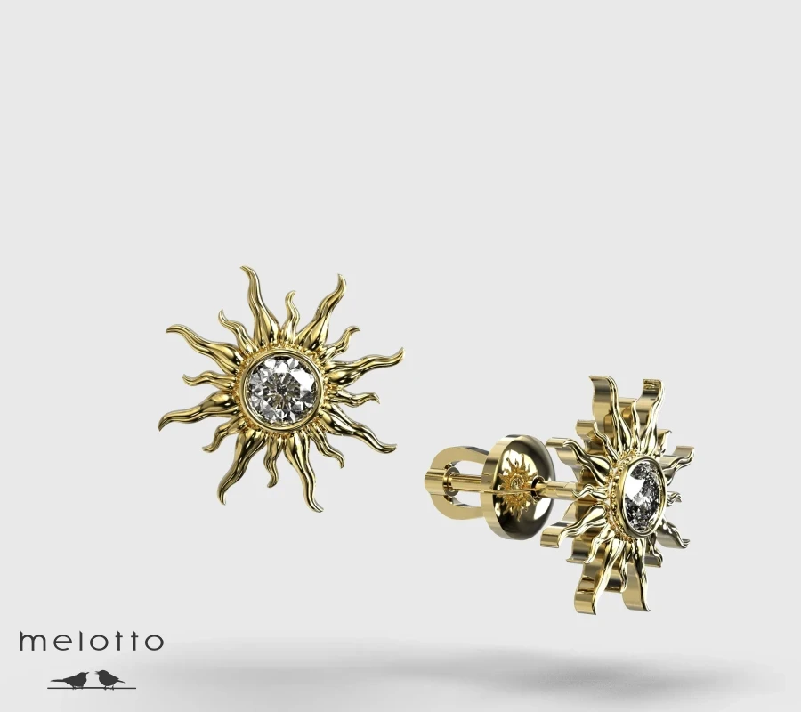 Серьги-гвоздики Каррера с яркими белыми бриллиантами