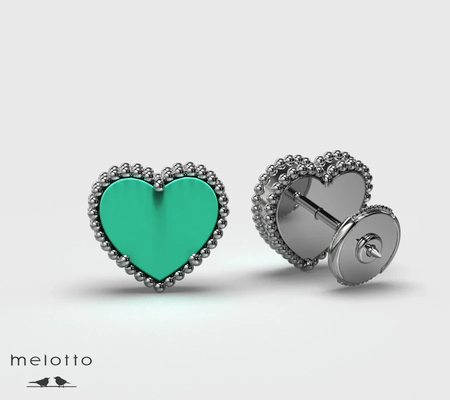 Серьги-гвоздики Тиффани с яркой бирюзой