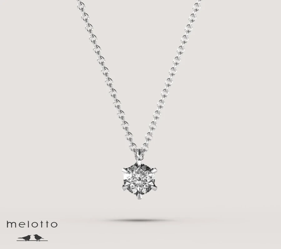 Подвеска в виде короны из белого золота