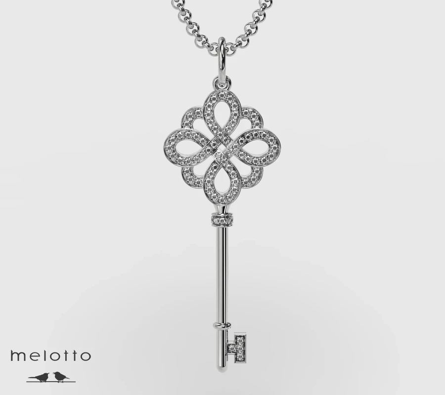 Золотой ключик Тиффани с бриллиантами