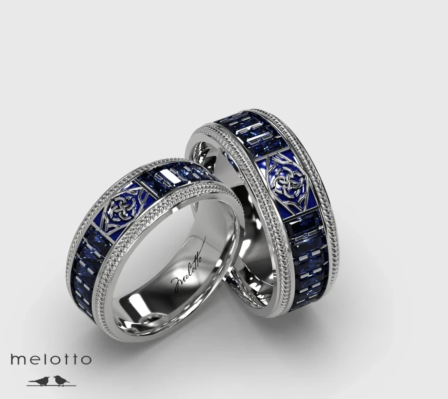 Обручальные кольца Синий Шик