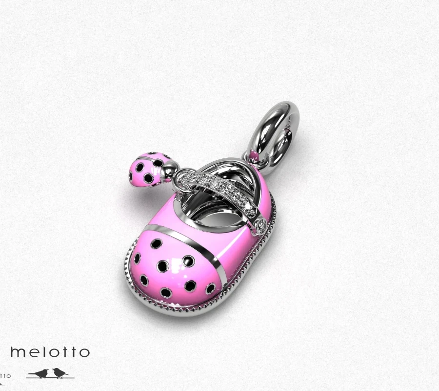 Туфли с ремешком с бриллиантами и изображением божьей коровки