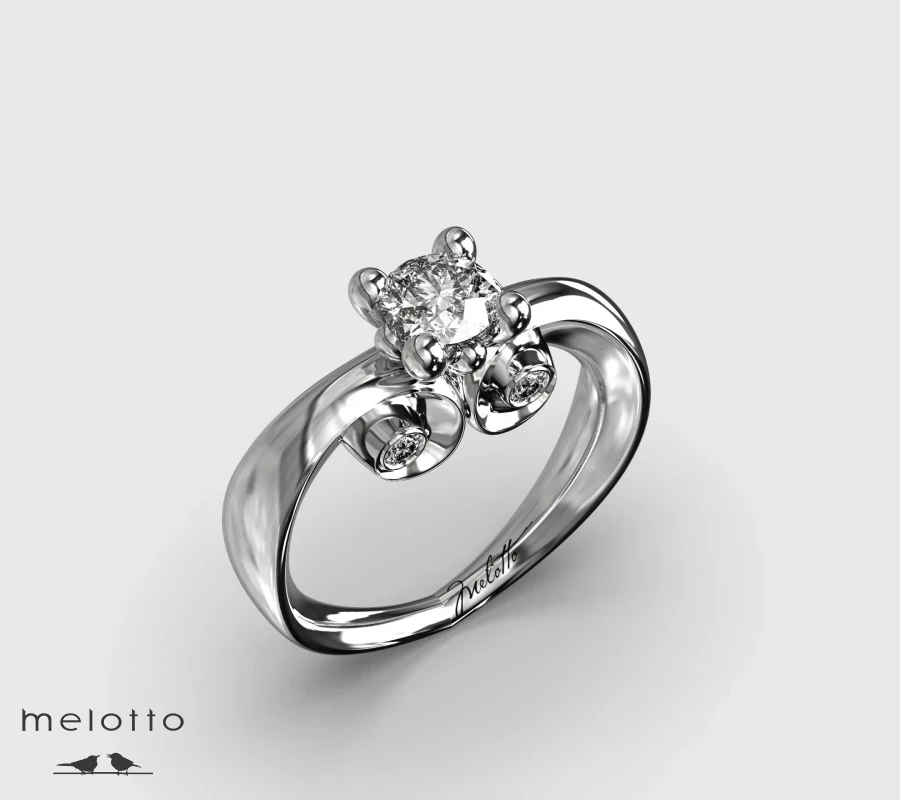 Кольцо Сердце на помолвку с бриллиантами
