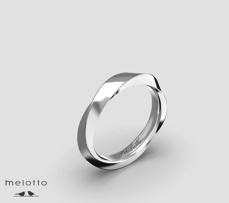 Узкое мужское обручальное кольцо Спираль